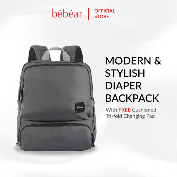 Bebear Bennett Diaper Backpack - Ash Gray