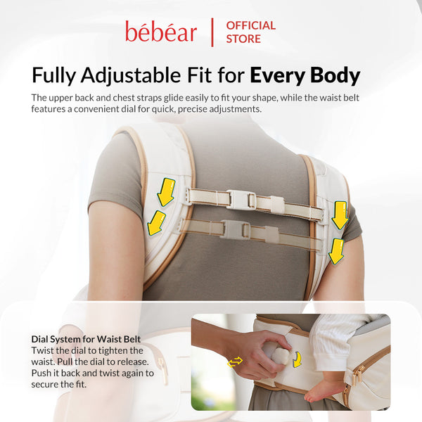 Bebear aX Aero Pro Foldable Aluminum Hip Seat Carrier