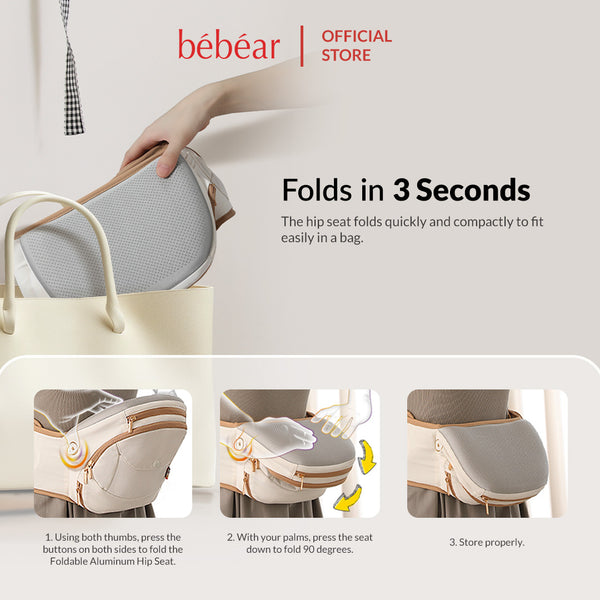 Bebear aX Aero Pro Foldable Aluminum Hip Seat Carrier